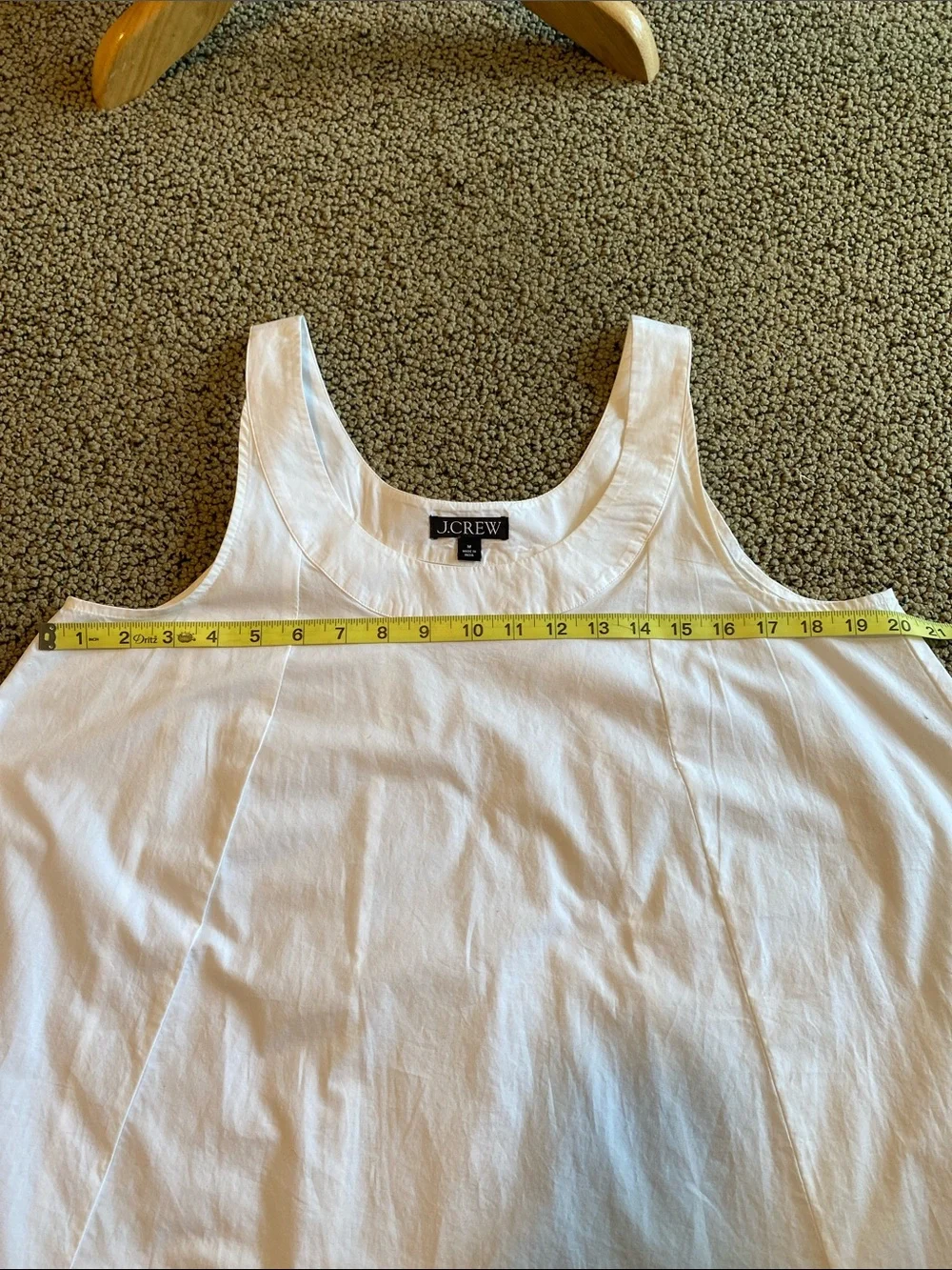 J. Crew White A-Line Sleeveless Cotton Dress